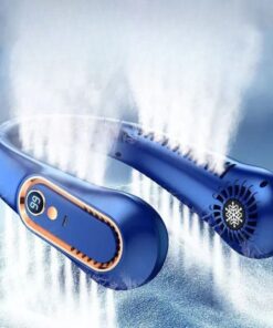 Neck Fan, USB Rechargeable, LED Display, Multiple Speed Settings, 360 Degree Cooling
